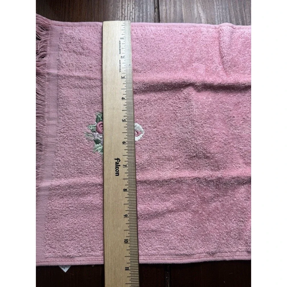 Pink Christmas Seasonal Candal Hand Towel Cotton Vintage